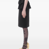 Valentino Wool And Silk Midi Skirt - Black
