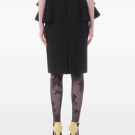 Valentino Wool And Silk Midi Skirt - Black