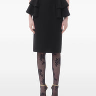 Valentino Wool And Silk Midi Skirt - Black