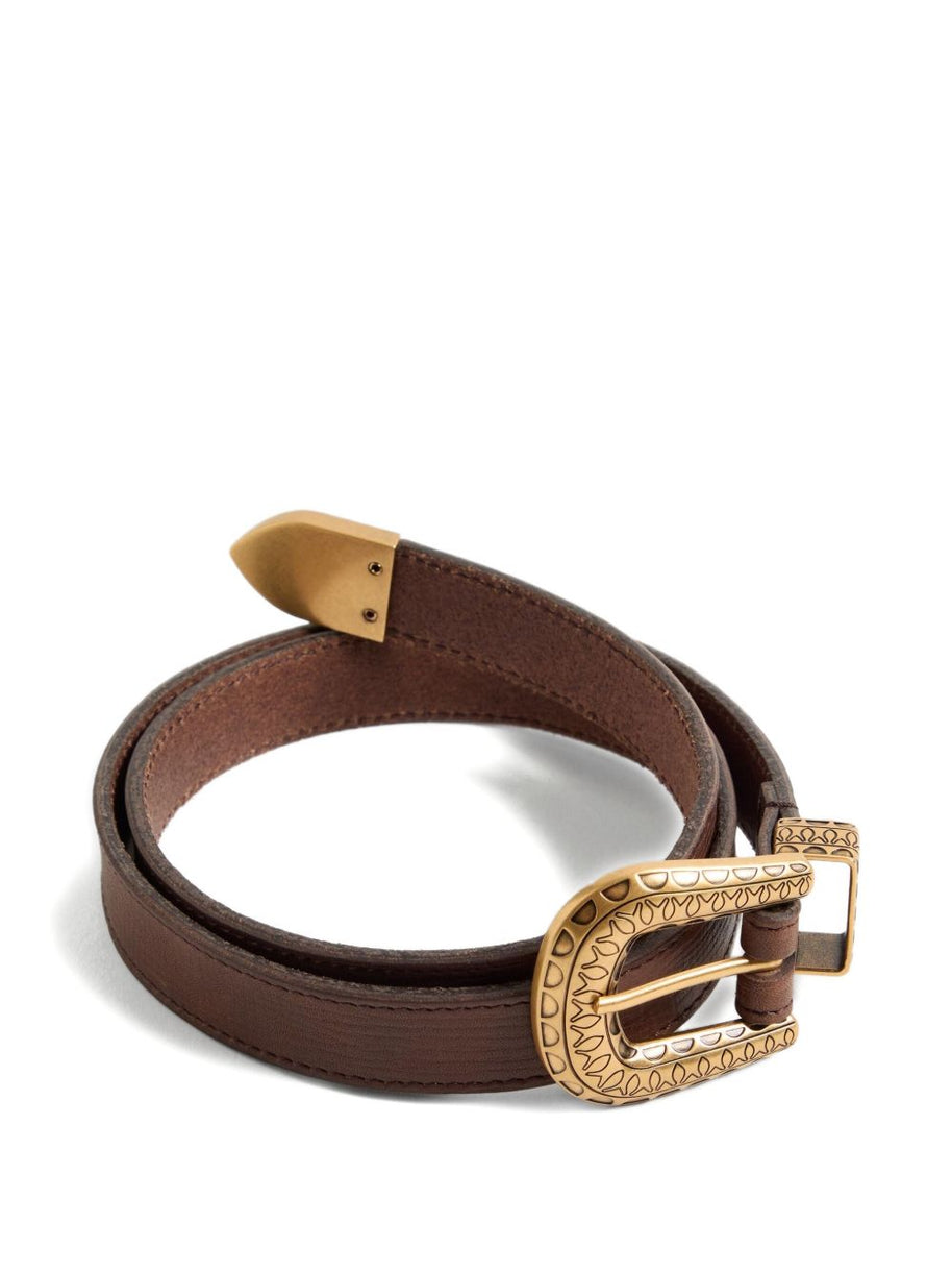 Valentino Garavani VLogo Signature Leather Belt - Brown