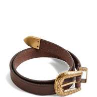 Valentino Garavani VLogo Signature Leather Belt - Brown
