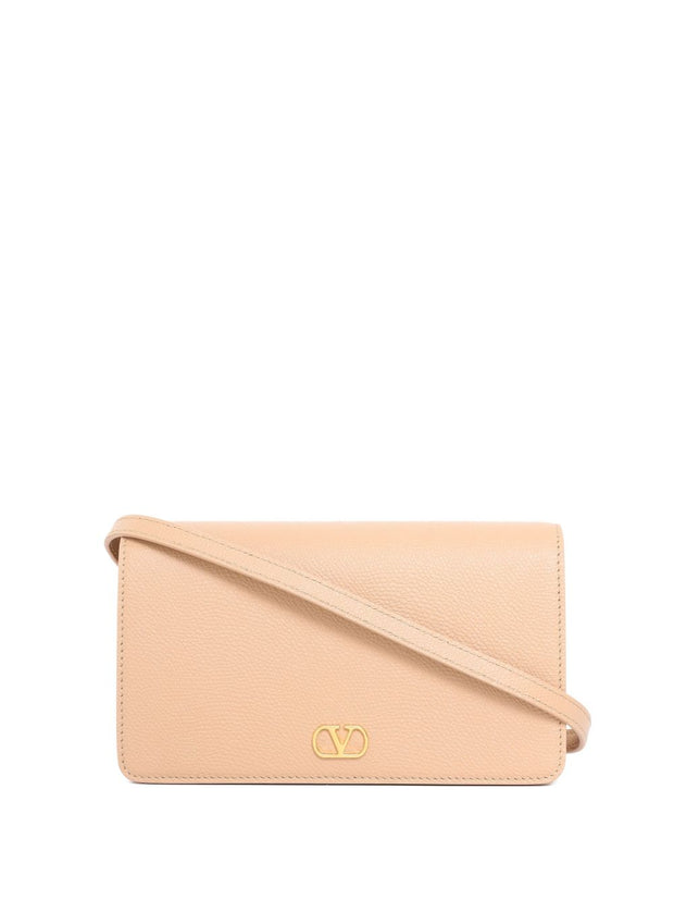Valentino Garavani VLogo Signature Leather Mini Bag - Powder
