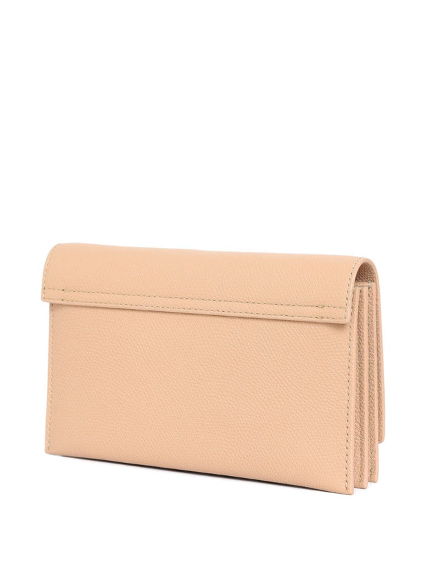 Valentino Garavani VLogo Signature Leather Wallet On Chain - Powder