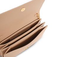 Valentino Garavani VLogo Signature Leather Wallet On Chain - Powder