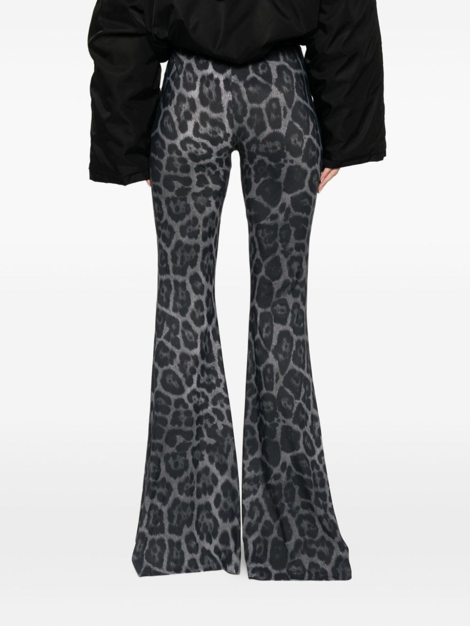 Stella McCartney Leopard Print Flared Jeans - Grey