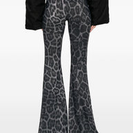 Stella McCartney Leopard Print Flared Jeans - Grey