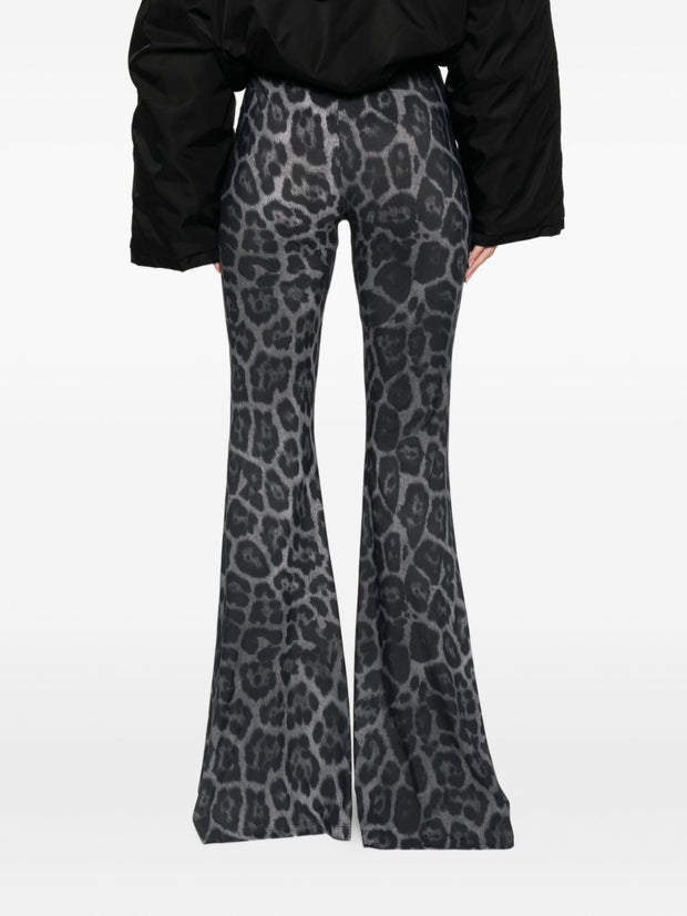 Stella McCartney Leopard Print Flared Jeans - Grey