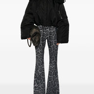 Stella McCartney Leopard Print Flared Jeans - Grey
