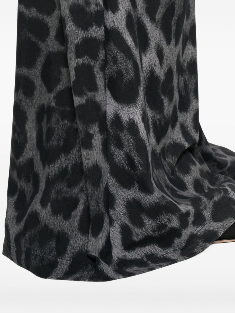 Stella McCartney Leopard Print Flared Jeans - Grey