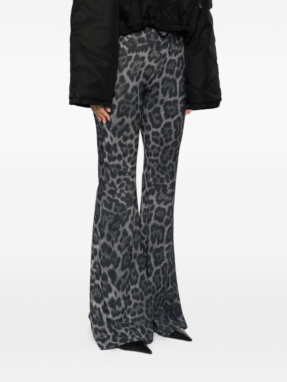 Stella McCartney Leopard Print Flared Jeans - Grey