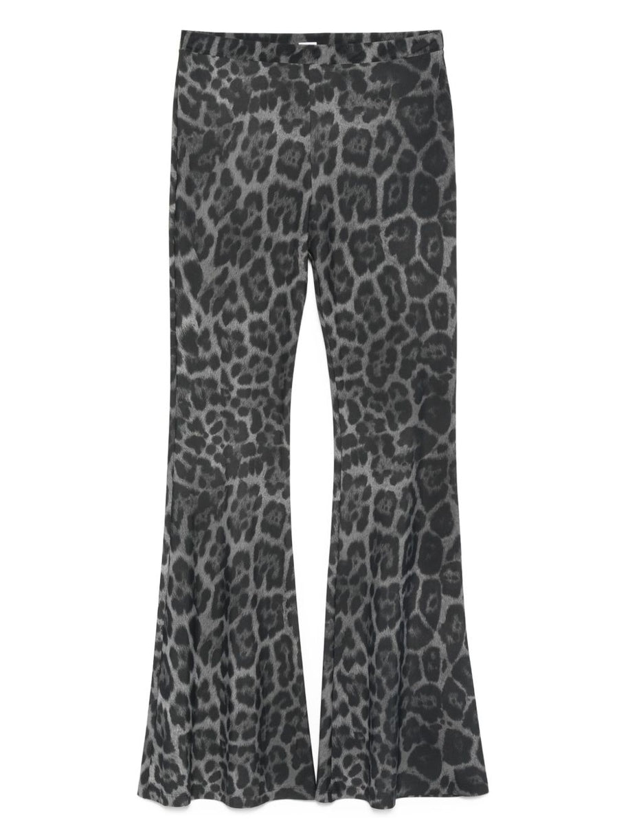 Stella McCartney Leopard Print Flared Jeans - Grey