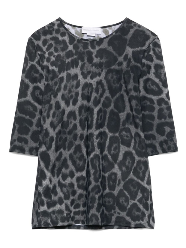 Stella McCartney Leopard Print Top - Grey