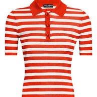 Dolce & Gabbana Striped Polo Shirt - Red