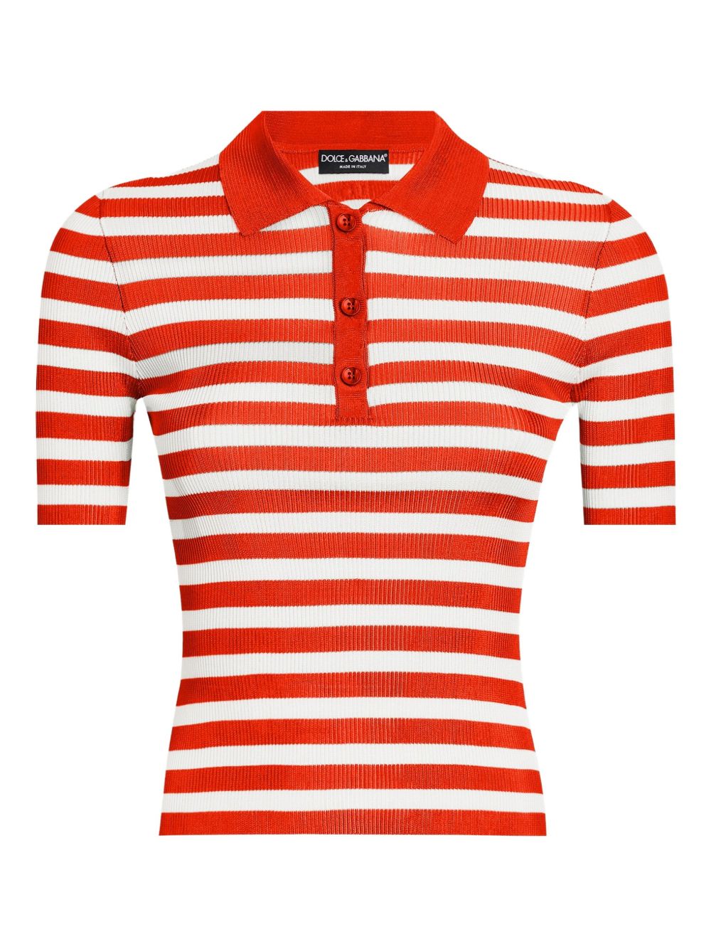 Dolce & Gabbana Striped Polo Shirt - Red