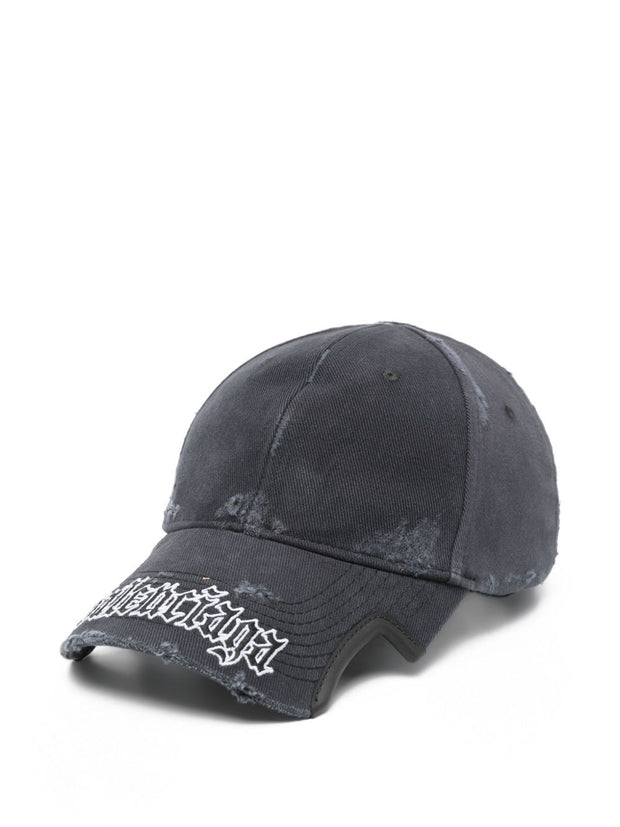 Balenciaga Blackletter Script Baseball Cap - Black