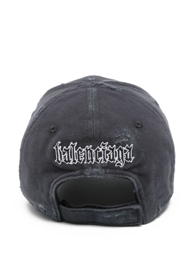 Balenciaga Blackletter Script Baseball Cap - Black