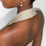 Ferragamo Gancini Earrings With Pearls Golden