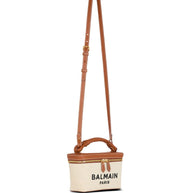 Balmain B-Army Canvas Vanity Case - Leather Brown