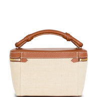 Balmain B-Army Canvas Vanity Case - Leather Brown