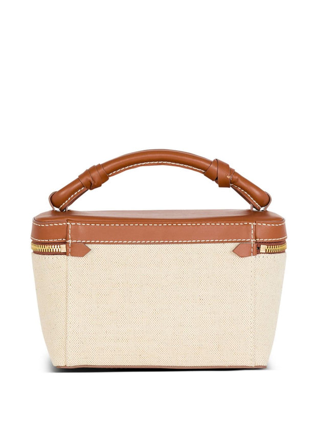 Balmain B-Army Canvas Vanity Case - Leather Brown