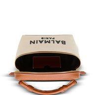 Balmain B-Army Canvas Vanity Case - Leather Brown