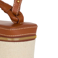 Balmain B-Army Canvas Vanity Case - Leather Brown
