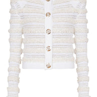 Balmain Tweed Cardigan - White