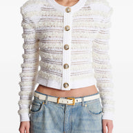 Balmain Tweed Cardigan - White