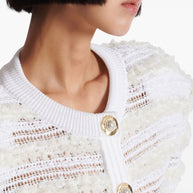 Balmain Tweed Cardigan - White