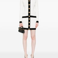 Balmain Knitted Crewneck Cardigan - White