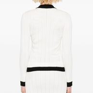 Balmain Knitted Crewneck Cardigan - White