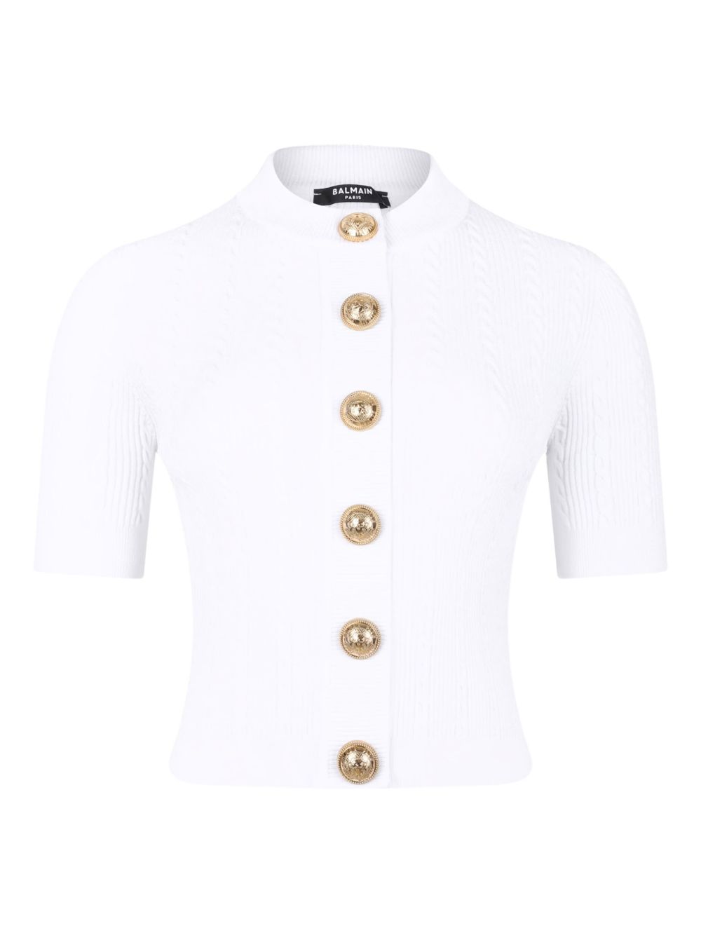 Balmain Crewneck Cardigan - White