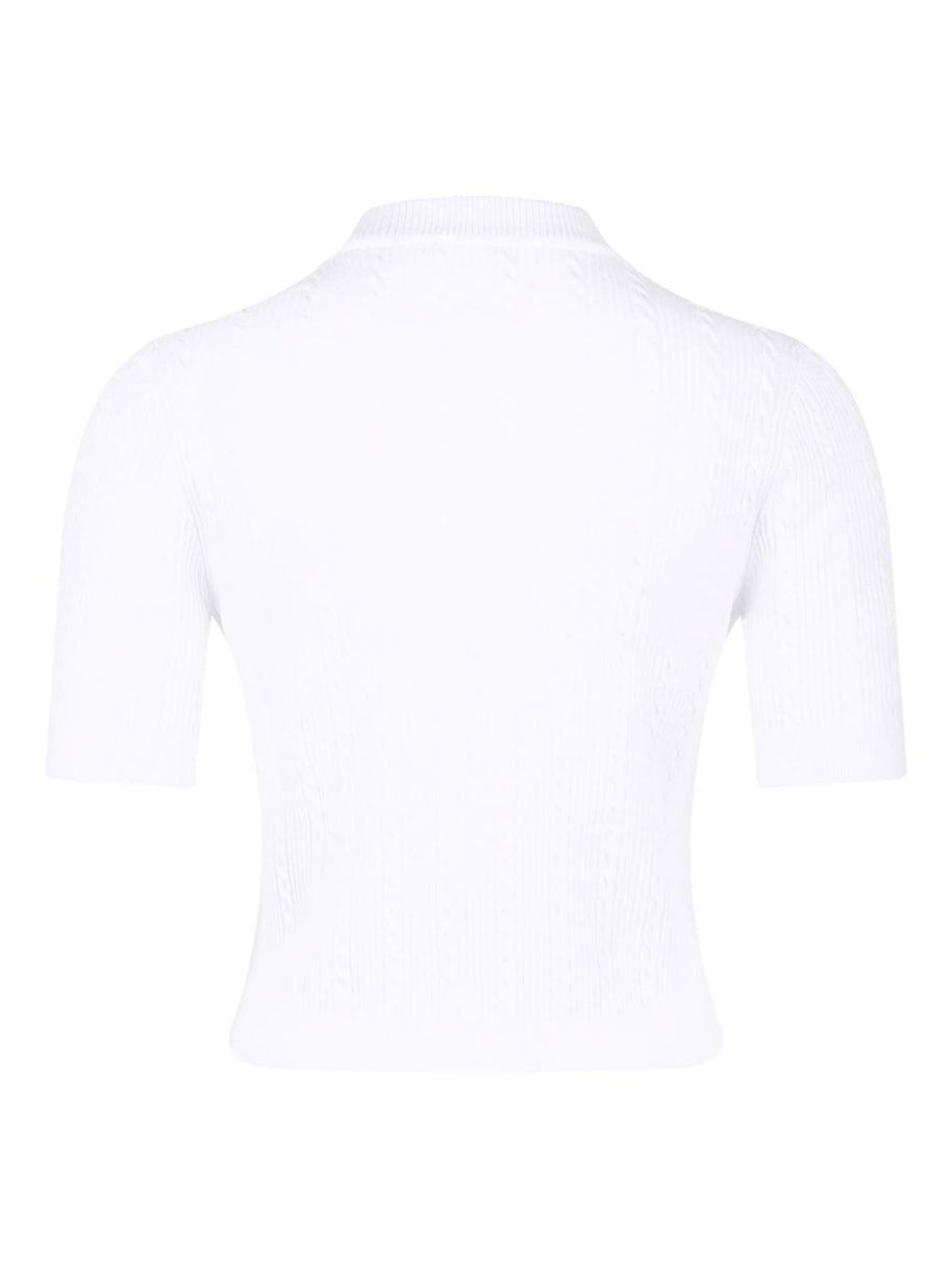 Balmain Crewneck Cardigan - White