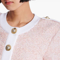Balmain Tweed Cardigan - Pink