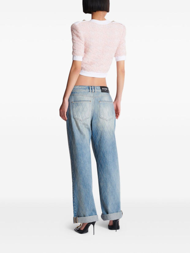 Balmain Tweed Cardigan - Pink