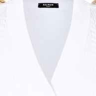 Balmain V-necked Cardigan - White