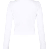 Balmain V-necked Cardigan - White