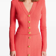 Balmain V-necked Cardigan - Orange