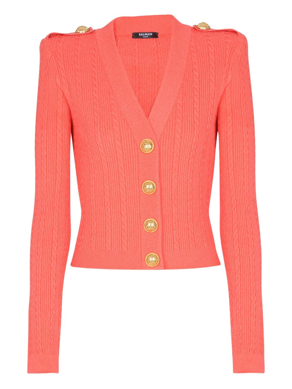 Balmain Long-sleeved Twisted Knit Cardigan