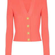 Balmain V-necked Cardigan - Orange