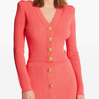 Balmain V-necked Cardigan - Orange