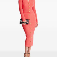 Balmain V-necked Cardigan - Orange
