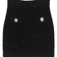 Balmain Tweed Mini Skirt - Black