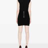 Balmain Tweed Mini Skirt - Black