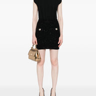 Balmain Tweed Mini Skirt - Black
