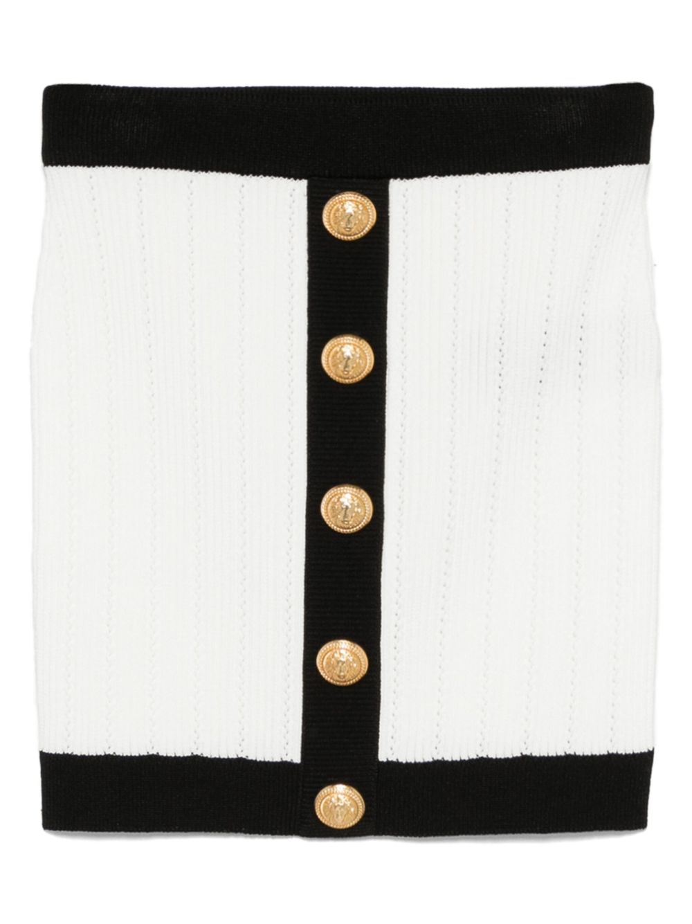 ミニスカート BALMAIN Women Mini Skirts FF1LB039KI64GAB White Balmain Mini Skirt In White Viscose Blend - White
