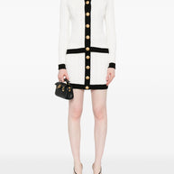 Balmain Knitted Buttoned Mini Skirt - White