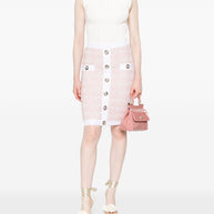 Balmain Tweed Skirt - Pink
