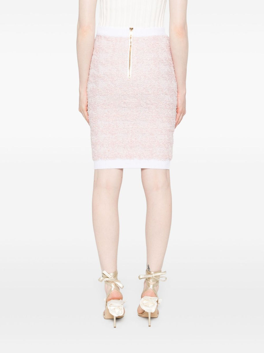 Balmain Tweed Skirt - Pink