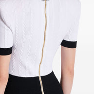 Balmain V-necked Knitted Mini Dress - Black